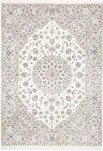 Tappeto Nain 9la Persia Medaglione Avorio Blu 253x360 Cm