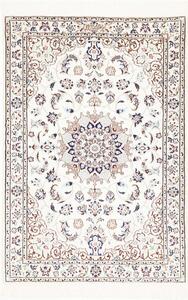 Tappeto Nain 6la Persia Medaglione Avorio Blu 82x120 Cm