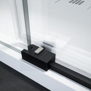 Box doccia con ingresso frontale porta scorrevole scorrevole Neo 140 cm, H 200 cm in vetro, spessore 8 mm trasparente nero