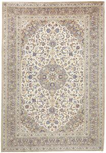 Tappeto Kashan Persia Medaglione Avorio Blu 252x367 Cm