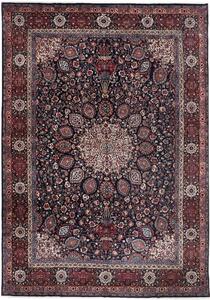 Tappeto Mashad Persia Medaglione Blu Rosso 346x503 Cm