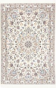 Tappeto Nain 9la Persia Medaglione Avorio Blu 104x153 Cm