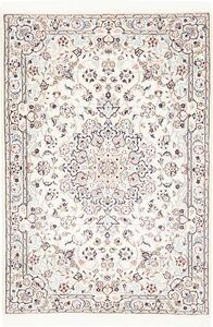 Tappeto Nain 9la Persia Medaglione Crema Blu 102x150 Cm
