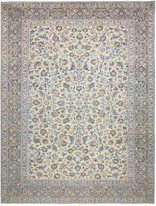 Tappeto Kashan Persia Floreale Avorio Blu Rosa 293x388 Cm