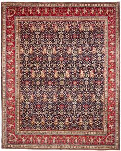 Tappeto Tabriz Persia Floreale Blu Rosso 300x387 Cm