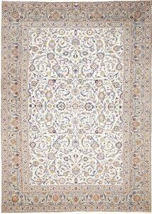 Tappeto Kashan Persia Floreale Avorio Blu 308x430 Cm