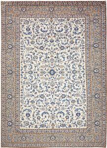 Tappeto Kashan Persia Astratto Avorio Blu 306x430 Cm