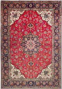 Tappeto Tabriz Persia Medaglione Rosso Blu 250x362 Cm