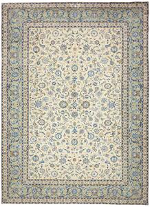 Tappeto Kashan Persia Floreale Crema Blu 292x400 Cm