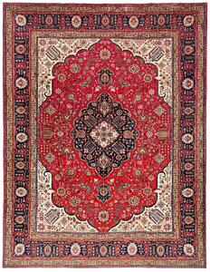 Tappeto Tabriz Persia Medaglione Rosso Blu 298x385 Cm