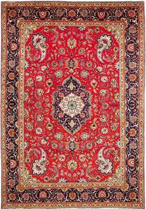 Tappeto Tabriz Persia Medaglione Rosso Blu Scuro 248x360 Cm