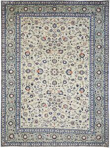 Tappeto Kashan Persia Floreale Crema Verde Acqua 305x410 Cm