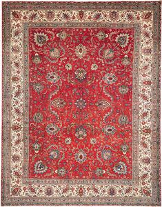 Tappeto Tabriz Persia Floreale Rosso Crema 300x385 Cm