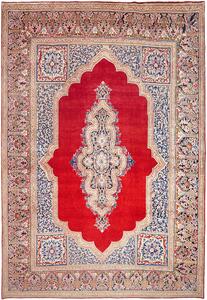 Tappeto Ardakan Persia Medaglione Rosso Blu 300x437 Cm