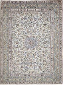 Tappeto Kashan Persia Medaglione Avorio Verde Acqua 300x410 Cm