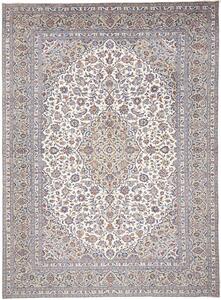 Tappeto Kashan Persia Medaglione Avorio Azzurro 297x402 Cm