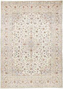 Tappeto Kashan Persia Medaglione Crema Blu 252x355 Cm