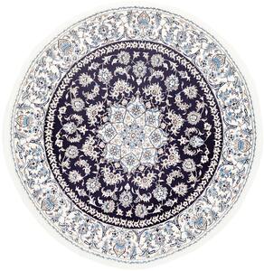 Tappeto Nain Kashmar Persia Medaglione Blu Crema 242x252 Cm