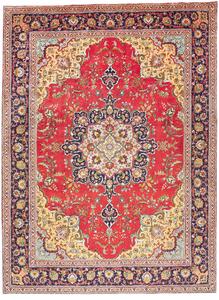 Tappeto Tabriz Persia Medaglione Rosso Blu 257x348 Cm