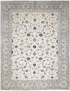 Tappeto Kashan Persia Floreale Avorio Azzurro 310x400 Cm