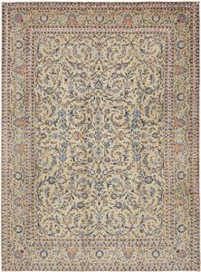 Tappeto Kashan Persia Floreale Crema Blu 310x425 Cm