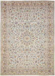 Tappeto Kashan Persia Medaglione Crema Blu 292x405 Cm