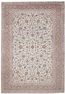 Tappeto Kashan Persia Floreale Avorio Blu 296x426 Cm