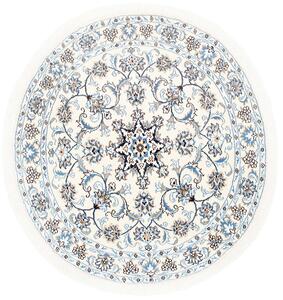 Tappeto Nain Kashmar Persia Medaglione Crema Azzurro 138x146 Cm