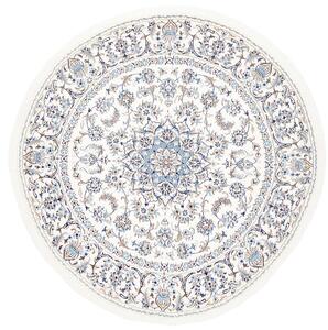 Tappeto Nain Kashmar Persia Medaglione Crema Blu 244x246 Cm