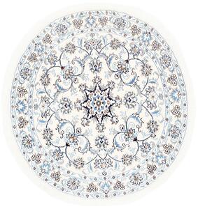 Tappeto Nain Kashmar Persia Medaglione Panna Azzurro Blu 132x142 Cm