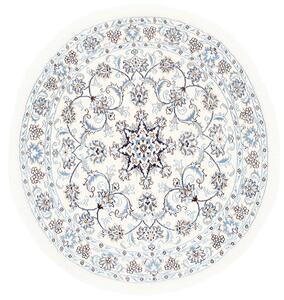 Tappeto Nain Kashmar Persia Medaglione Crema Azzurro 142x145 Cm