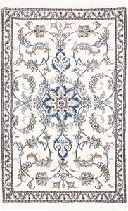 Tappeto Nain Kashmar Persia Medaglione Crema Blu 88x140 Cm