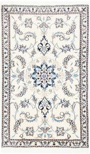 Tappeto Nain Kashmar Persia Medaglione Avorio Blu 88x143 Cm