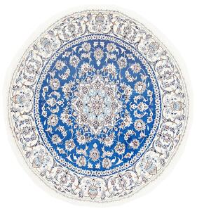 Tappeto Nain Kashmar Persia Medaglione Blu Crema 192x205 Cm