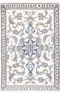 Tappeto Nain Kashmar Persia Medaglione Bianco Blu 90x133 Cm
