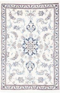Tappeto Nain Kashmar Persia Medaglione Crema Blu 90x133 Cm
