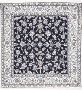 Tappeto Nain Kashmar Persia Floreale Blu Crema 195x207 Cm