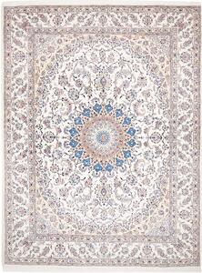 Tappeto Nain Kashmar Persia Medaglione Avorio Blu 297x400 Cm