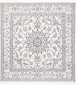 Tappeto Nain Kashmar Persia Medaglione Avorio Blu 192x200 Cm