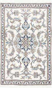Tappeto Nain Kashmar Persia Medaglione Crema Blu 88x142 Cm