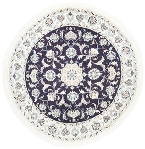 Tappeto Nain Kashmar Persia Medaglione Blu Avorio 130x134 Cm