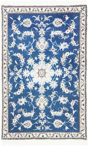 Tappeto Nain Kashmar Persia Medaglione Blu Crema 88x140 Cm