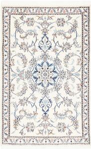 Tappeto Nain Kashmar Persia Medaglione Avorio Blu 86x138 Cm