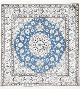 Tappeto Nain Kashmar Persia Medaglione Azzurro Bianco 193x205 Cm
