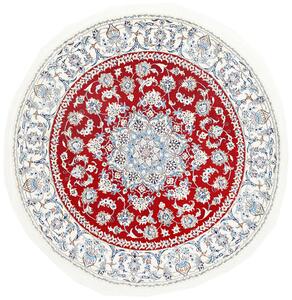 Tappeto Nain Kashmar Persia Medaglione Rosso Crema 198x204 Cm