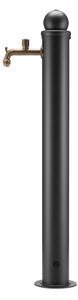 Fontana da Giardino con Rubinetto Stile Romantico Dimensioni 16x30xh107 cm - peso 5,5kg con tubo rubinetto, Garantita contro la ruggine Colore Antracite