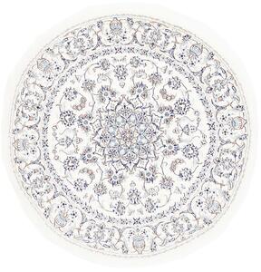 Tappeto Nain Kashmar Persia Medaglione Crema Blu 197x200 Cm