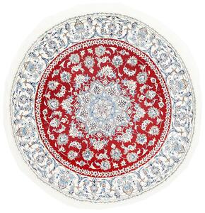 Tappeto Nain Kashmar Persia Medaglione Rosso Avorio 200x202 Cm