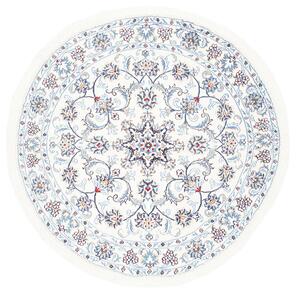 Tappeto Nain Kashmar Persia Medaglione Avorio Blu 138x150 Cm