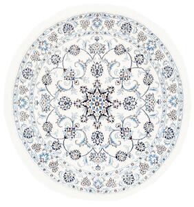 Tappeto Nain Kashmar Persia Medaglione Bianco Blu 140x150 Cm